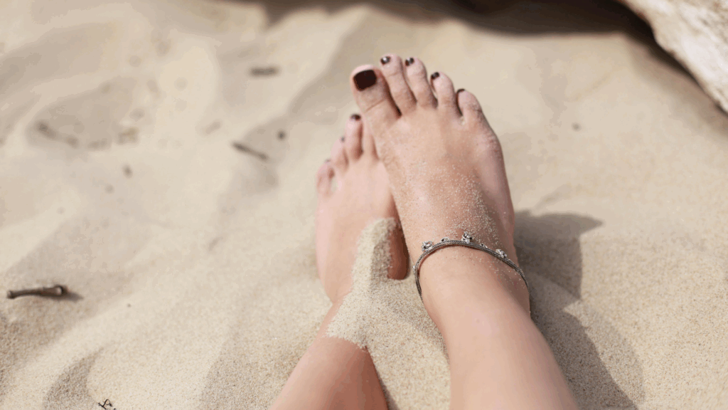 Elderly client enjoying safe, waterless pedicure at HealthyNails™ in Austin designed for diabetic and high-risk needs